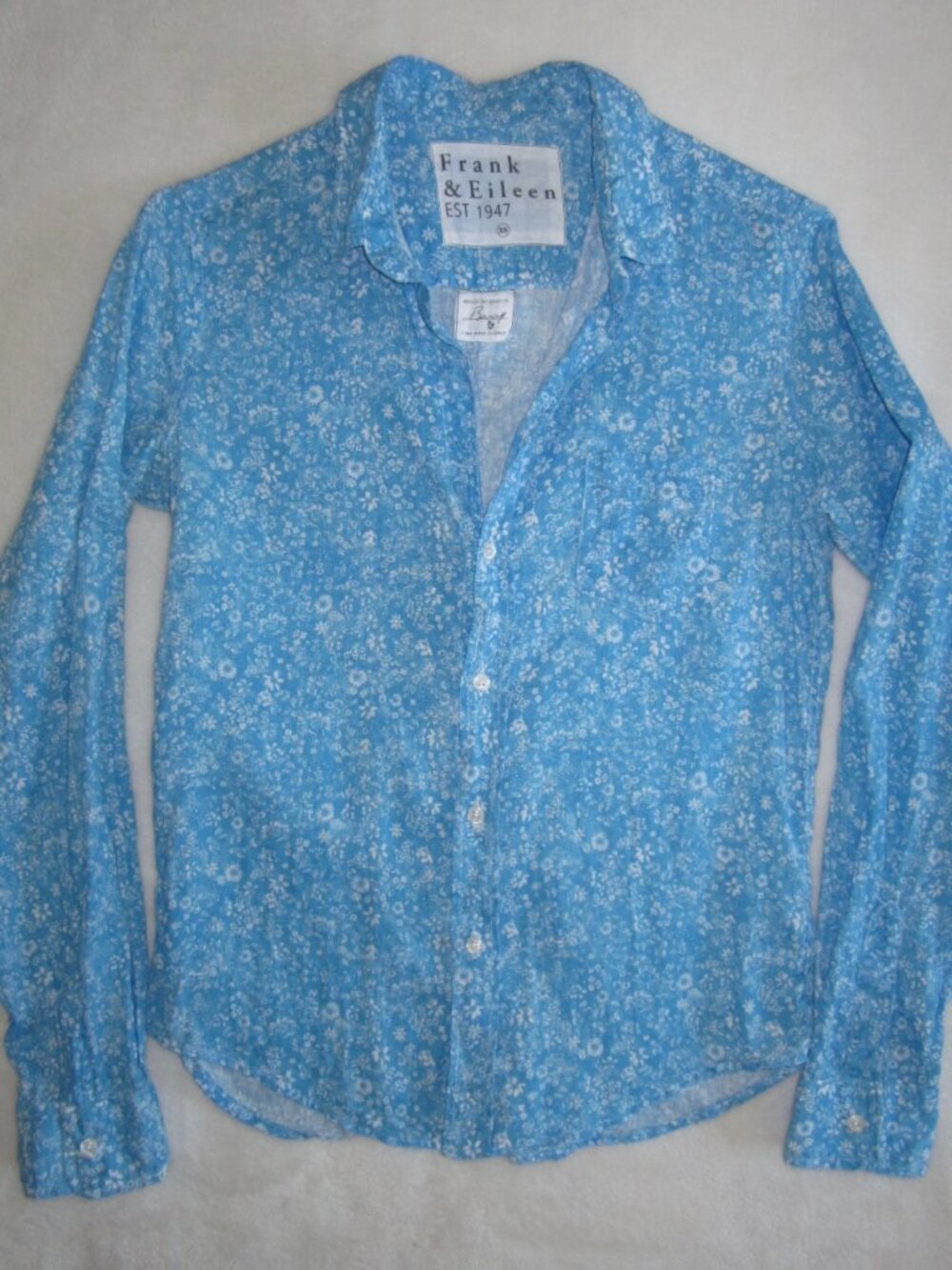 FRANK & EILEEN BARRY Linen Floral Shirt Women’s XS